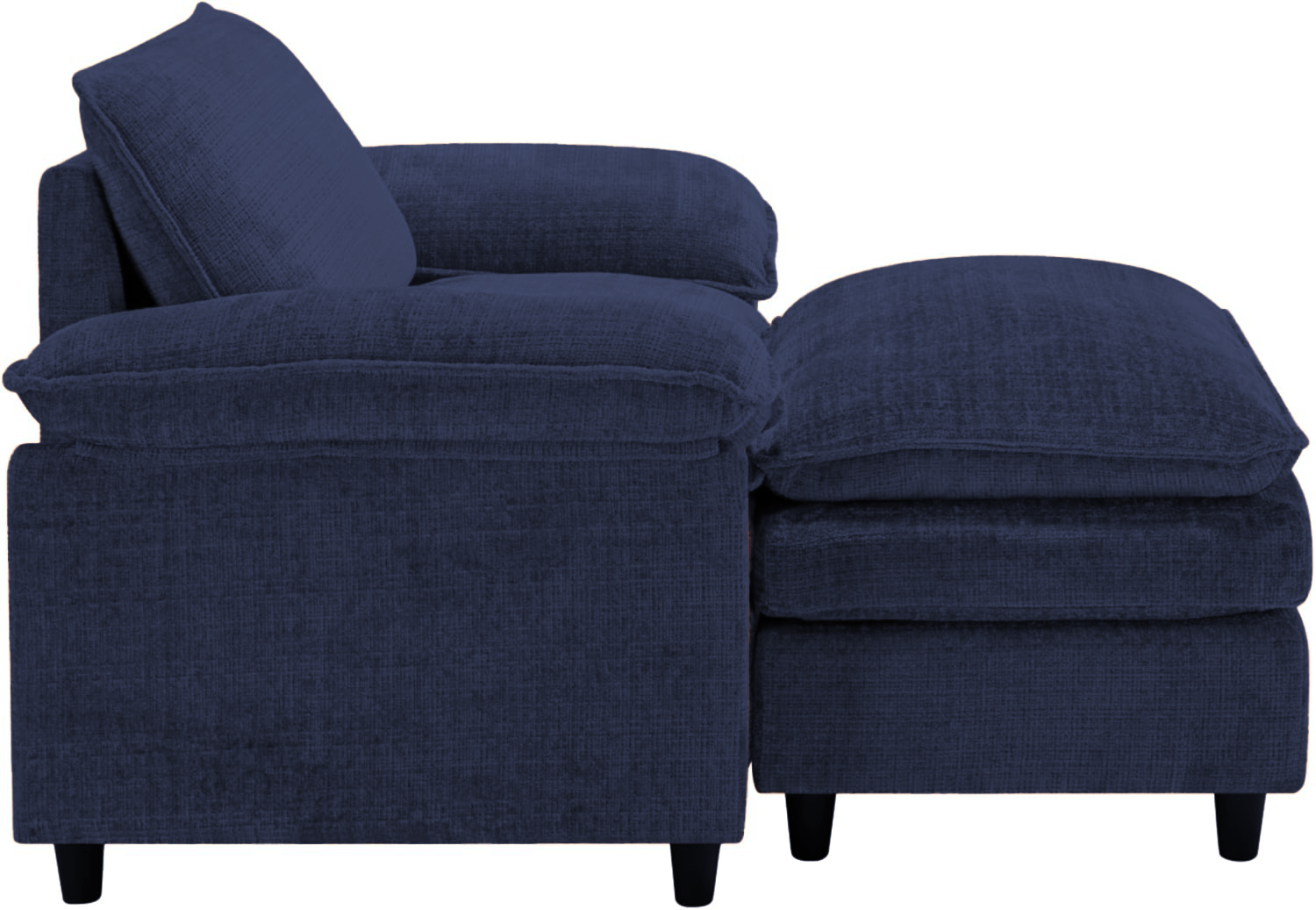 (Available only in Japan) Accent Chair with Ottoman – Single Sofa, Blue Gray - Image 6